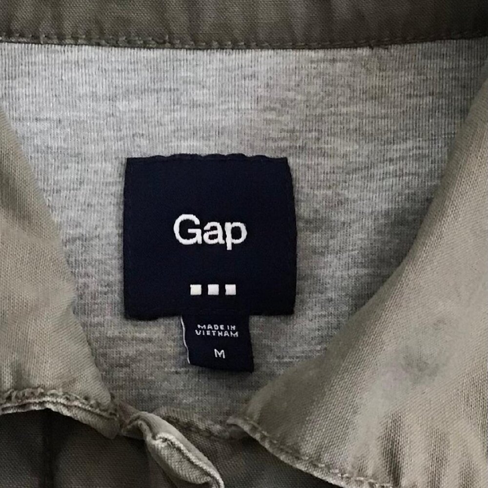 Gap Utility Jacket Womens M Green Lightweight Drawstring Waist Grunge Chore Barn - Picture 5 of 9